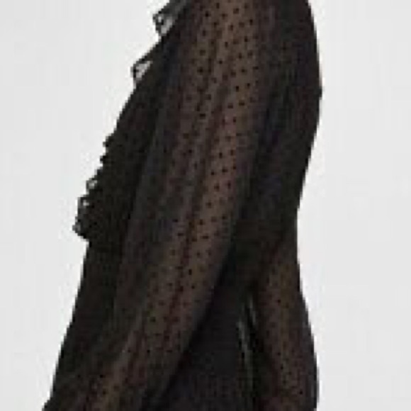 Zara Black Swiss Dot Jumpsuit Pleated Dress - Picture 7 of 16